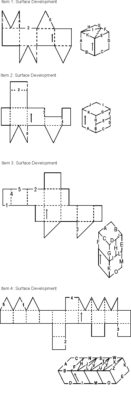 Item 1-4: Surface Development diagrams